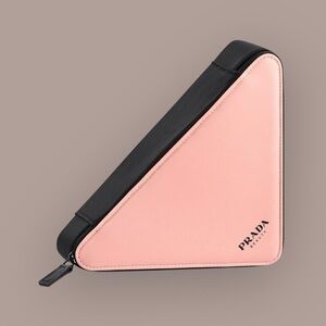 Pink-Black Prada Beauty (Triangle-Shaped) Cosmetic-Makeup Case
